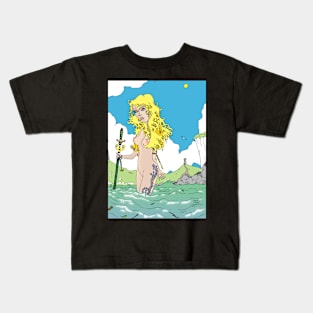 She was the Storm [Fantasy Figure Illustration] Pen Drawing. Kids T-Shirt